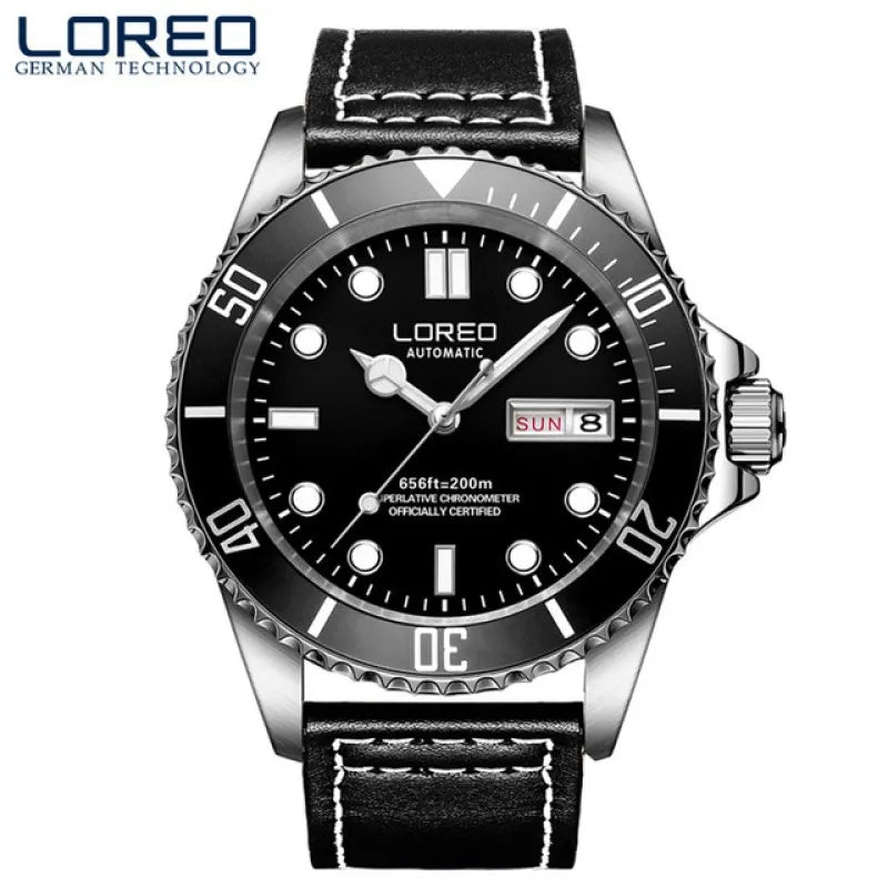 LOREO mannen horloge luxe merk lederen Leisure mechanische.