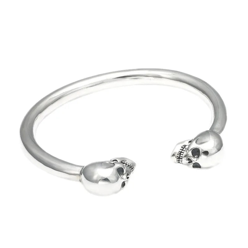 This Real Solid S925 Silver Jewelry Trendy Punk Skull Man Bracelet embodies a bold, hip-hop locomotive dark style, perfect for those who love edgy accessories. Crafted from genuine 925 sterling silver.