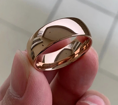 Classic Rose Gold Color Tungsten Weddin.