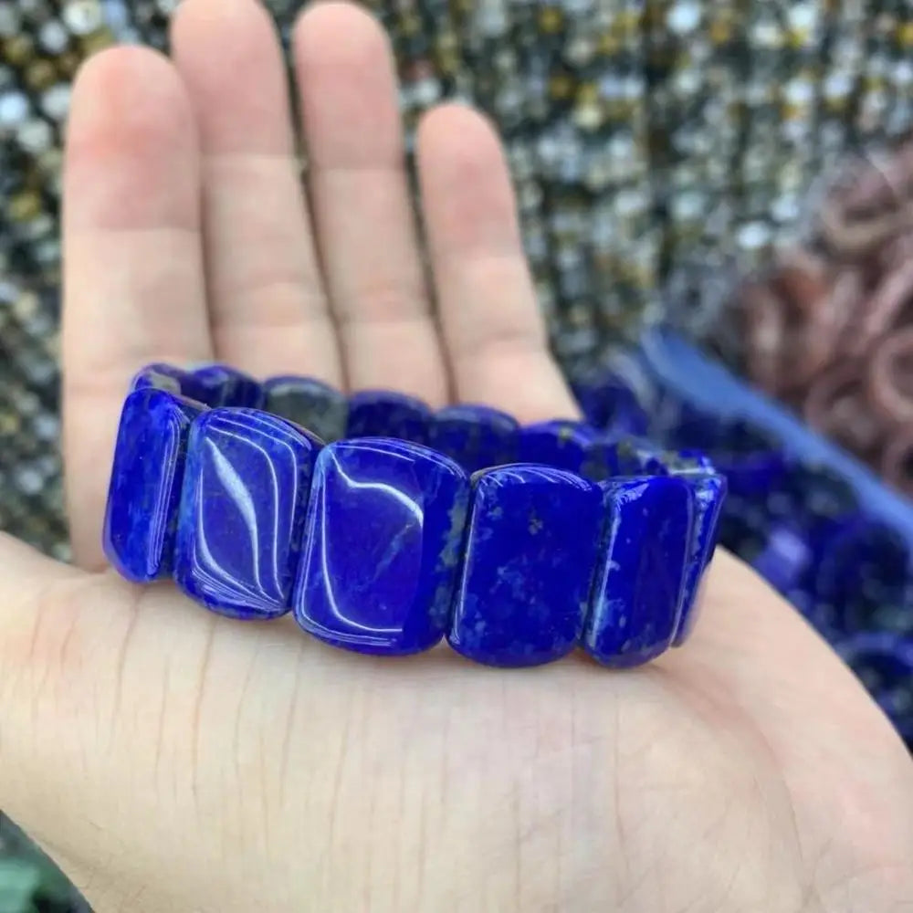 natural Lapis lazuli stone beads bracelet natural gemstone jewelry bangle for woman for man for gift wholesale !