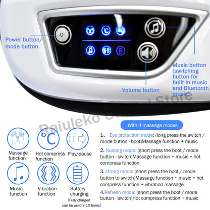 Electric Vibration Bluetooth Eye Massager Eye Care Device.