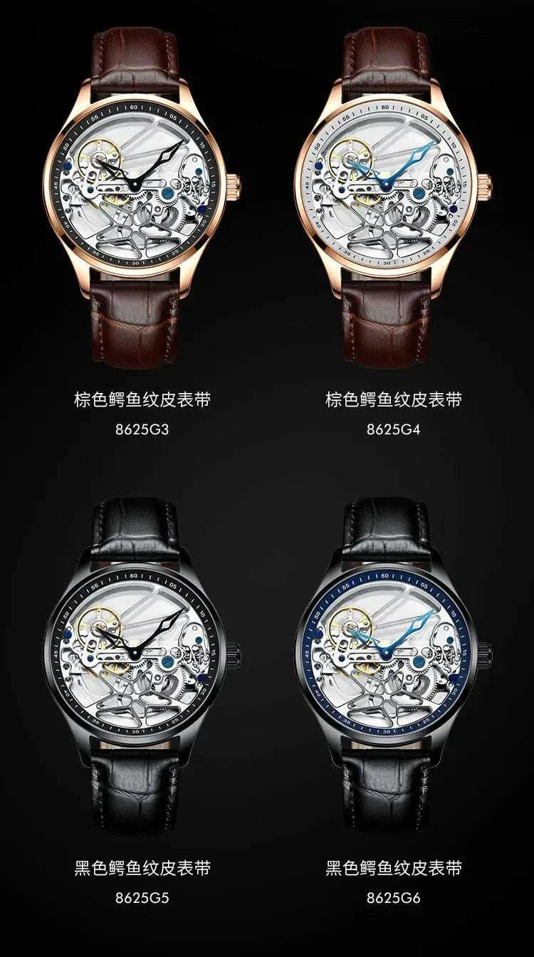 Hollow out Tourbillon Automatic MAN WATCH limited edition Mechanical Watches Fashion Belt and steel band Men&