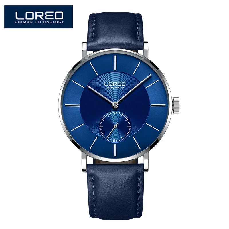 ---2023 LOREO Fashion Simple Mechanical Business Watch Men.