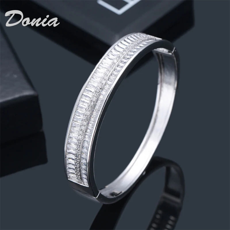 Donia jewelry Fashion simple temperament copper micro-inlaid AAA zircon bracelet T-type zircon bracelet ladies fashion bracelet