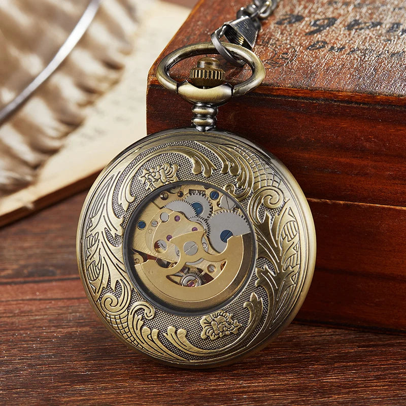 Vintage Gold Bronze Mechanical Pocket Watch