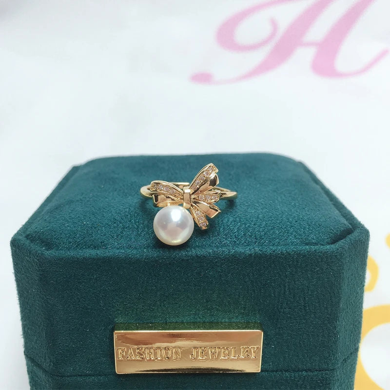 Natural Freshwater Pearl Ring Gold.