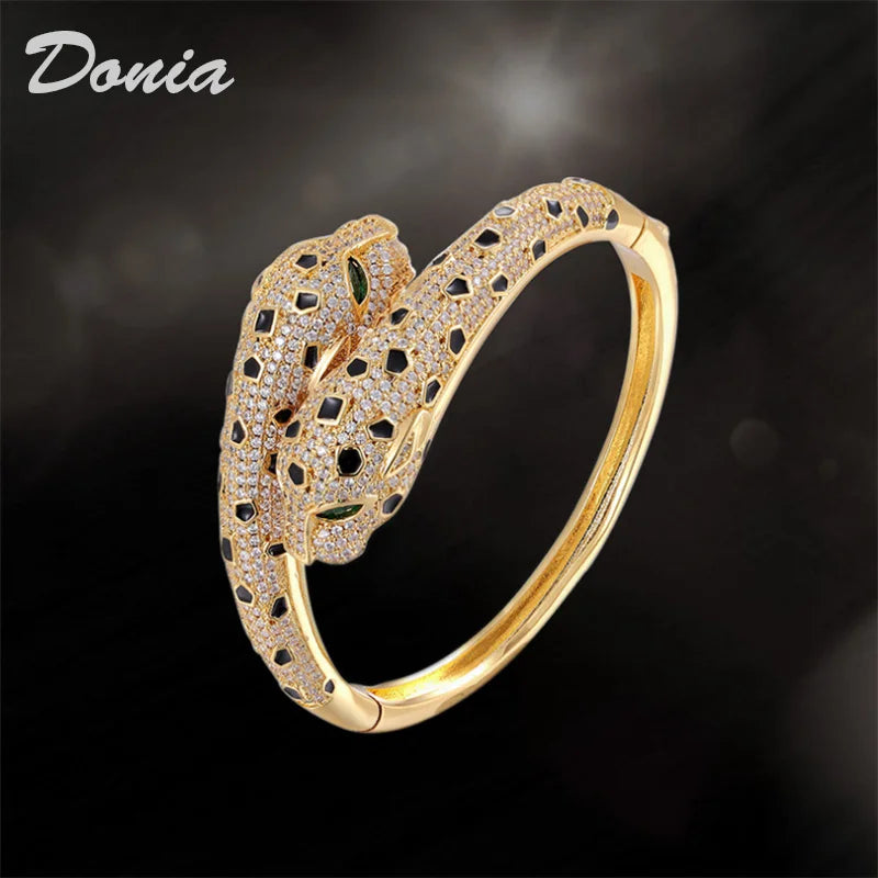 Donia jewelry Fashion classic copper inlaid AAA zircon bracelet rings for men and women couples animal jewelry sets