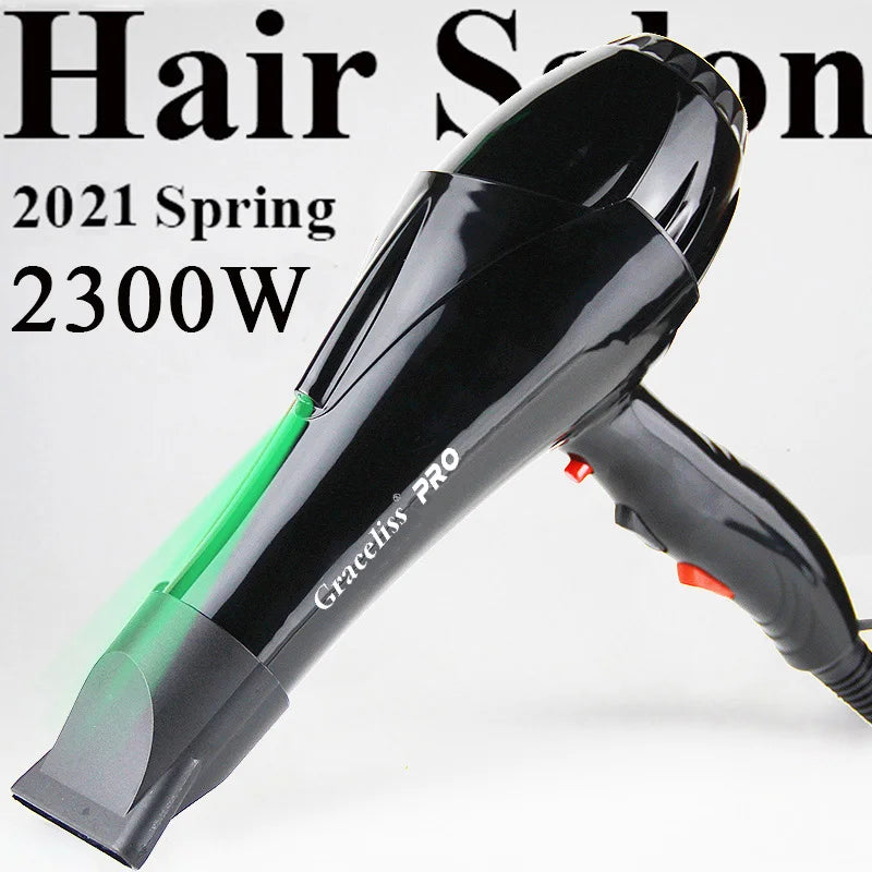 For hairdresser and hair salon long wire EU Plug Real 2300w power professional blow dryer salon Hair Dryer hairdryer