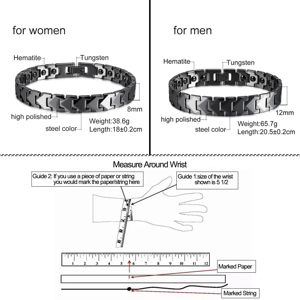 Bracelet Magnetic Couple Tungsten Carbide.