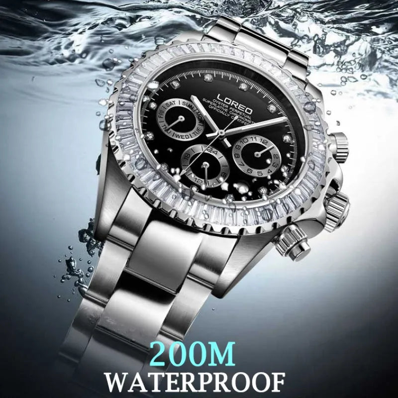 Genuine 200M Waterproof LOREO Brand Men Automatic.