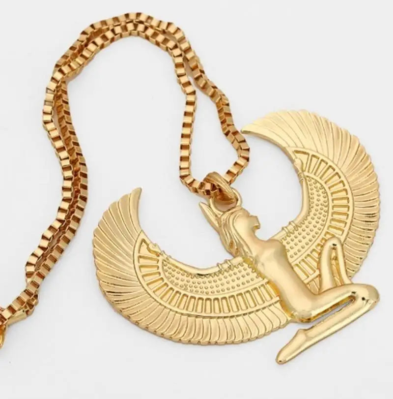 Ancient Egyptian Goddess Isis Spread Wings .