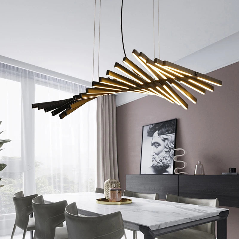 Modern LED Chandelier lighting Nordic loft Black/White hanging lights living room home deco Pendant lamp restaurant Bar fixtures