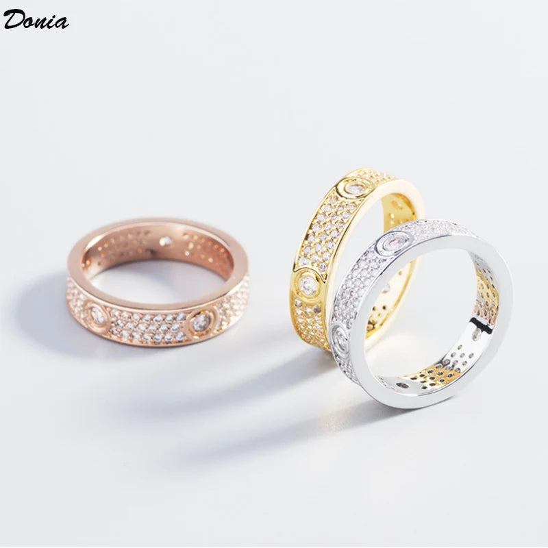 Donia jewelry European and American fashion luxury ring high-grade copper micro-inlaid AAA zircon ring ladies gifts