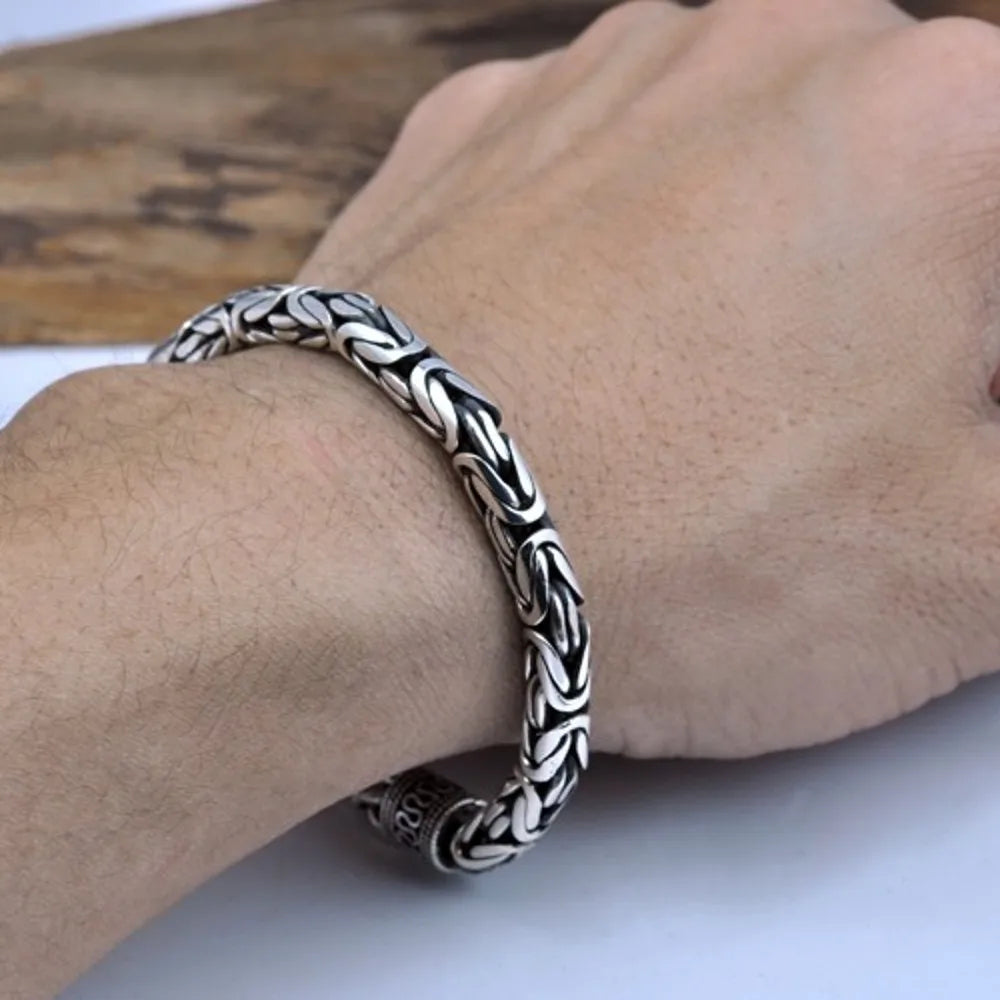 Real Solid Pure Silver Good Luck Bracelet