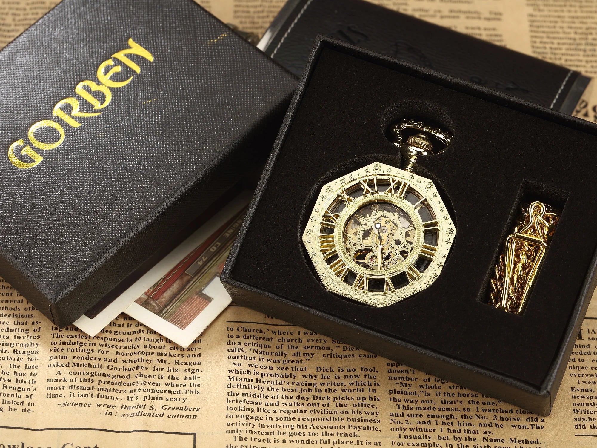 Classic Steampunk Skeleton Mechanical Pocket Watch.