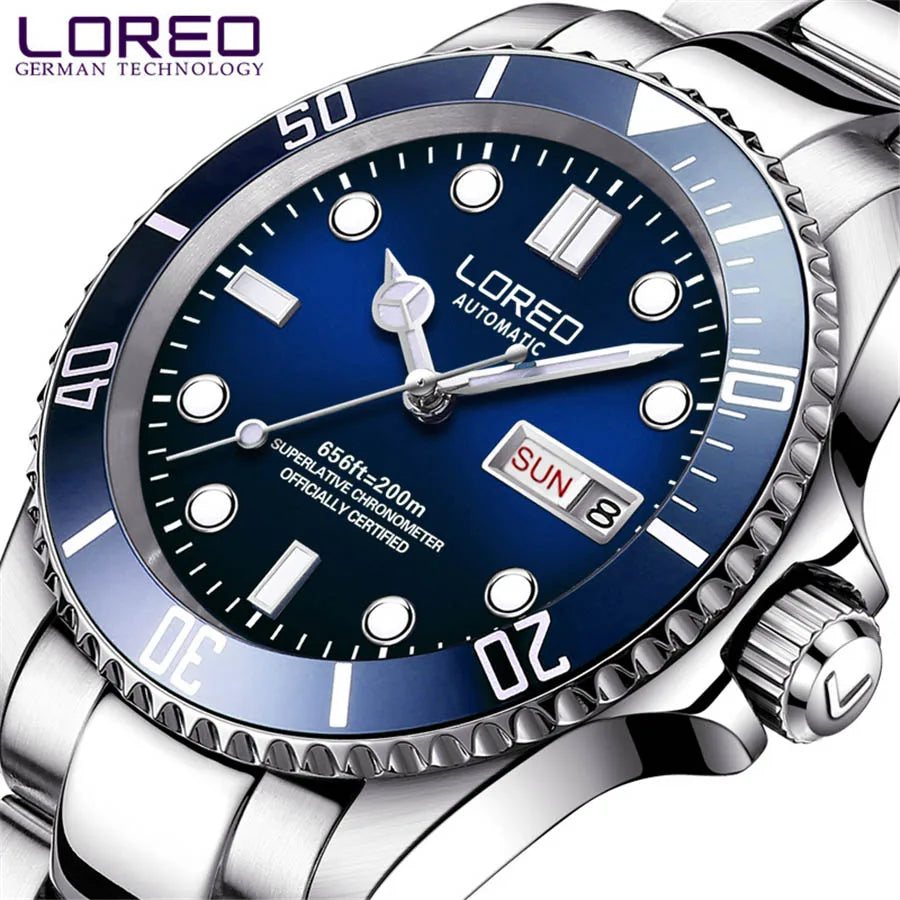 LOREO Luxury Men Mechanical Wristwatch Waterproof.