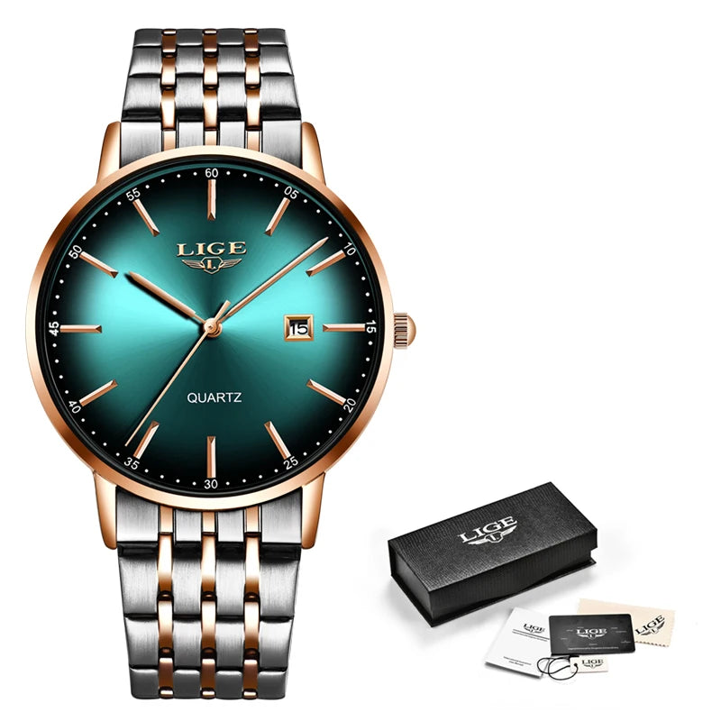 LIGE Luxury Ladies Watch Women Waterproof .