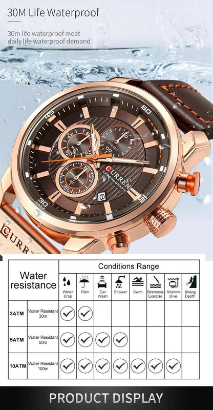 curren fashion date quartz men watch