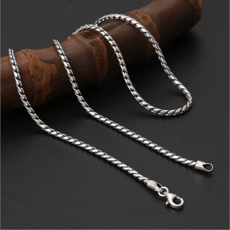 Pure Silver Jewelry Men and Women Necklace.