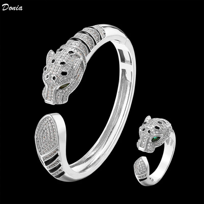 Donia Jewelry Fashion luxury leopard Bracelet micro inlaid AAA zirconium Bracelet women's ring bracelet fashion classic Bracelet