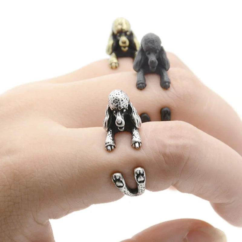 Funny French Puppy Dog Rings for Women.