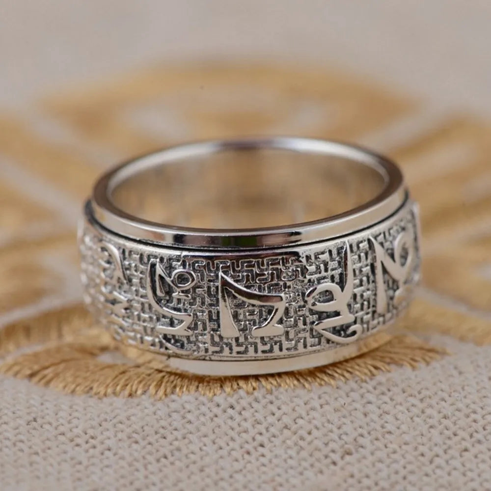 Pure Silver Jewelry Antique Crafts Men Ring.