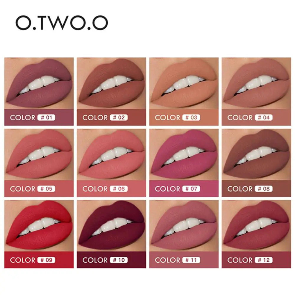 2 in 1 Matte Lipstick Lip Gloss Cosmetics Waterproof Pintalabios.