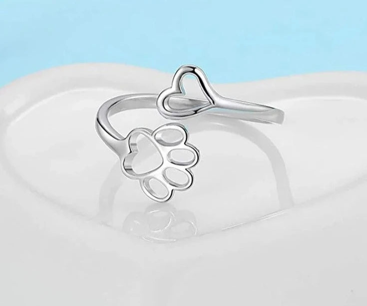 Silver Opening Adjustable Dog Cat Rings.