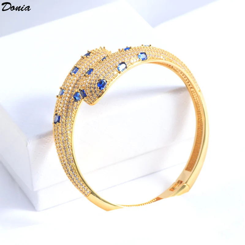 Donia Jewelry Women's fashion inlaid AAA zircon bracelet luxury ladies temperament gold-plated fashion bracelet