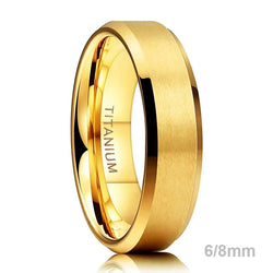 Pure Titanium Gold Color Wedding Band