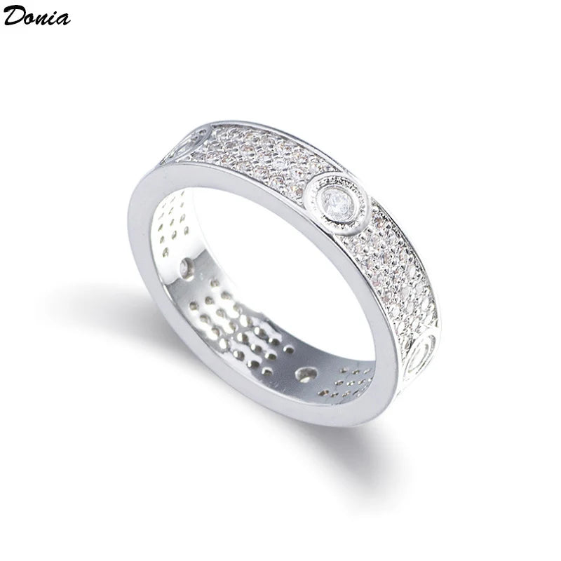 Donia jewelry European and American fashion luxury ring high-grade copper micro-inlaid AAA zircon ring ladies gifts