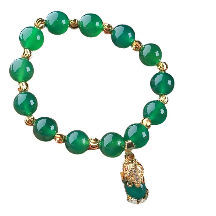 Genuine Natural Green Jade Lucky Bracelet Women.