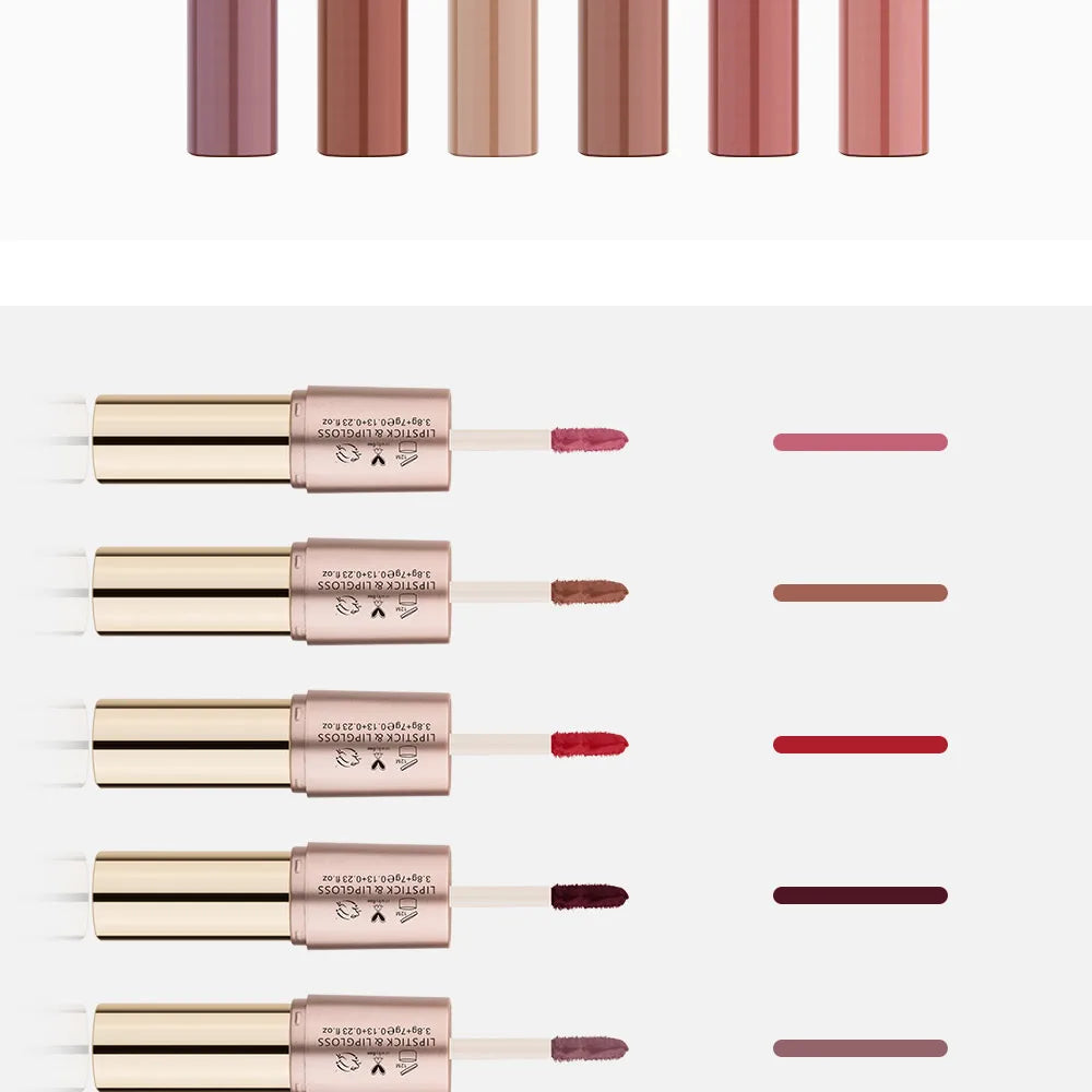 2 in 1 Matte Lipstick Gloss Cosmetics.