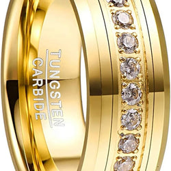 Men's Tungsten Carbide Ring Wedding Band with Round.