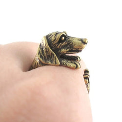 Dog Rings Antique Bronze Black Realistic