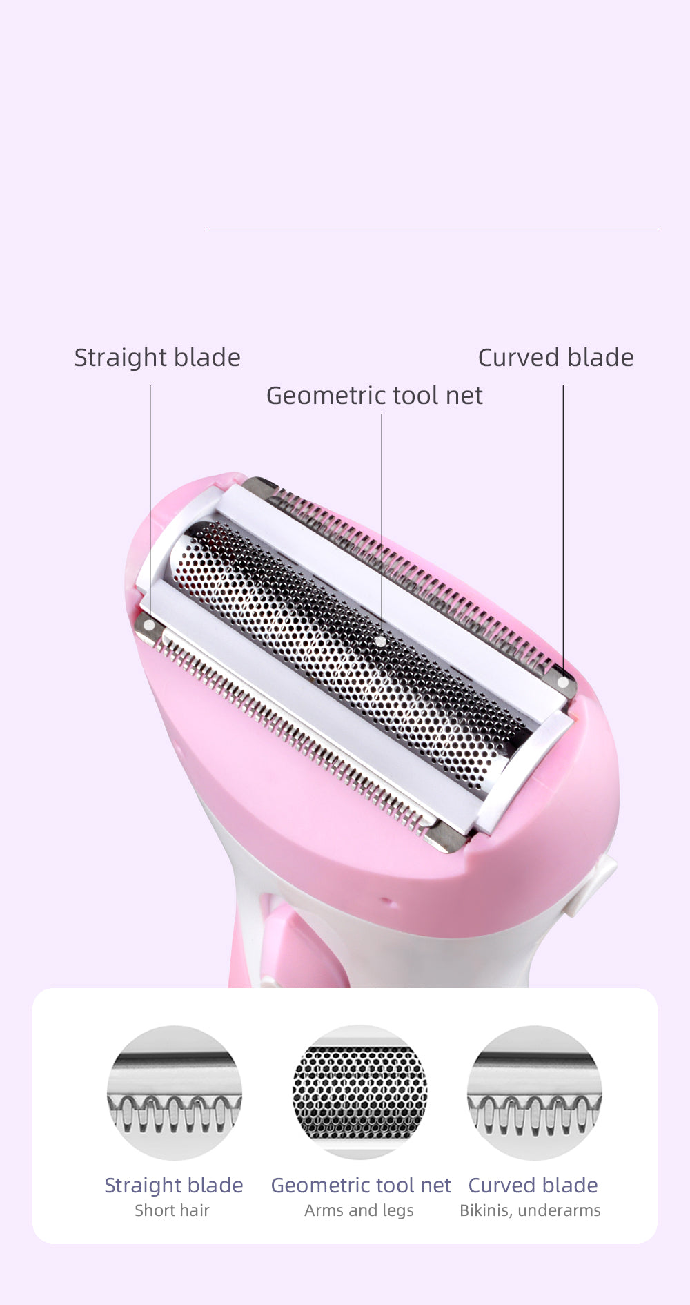 Rechargeable Lady Shaver Electric Hair for Body.