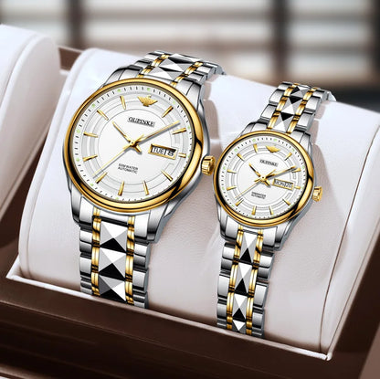 OUPINKE 3170 Couple Watches for Men Women Japan Automatic Mechanical Movement Lover&