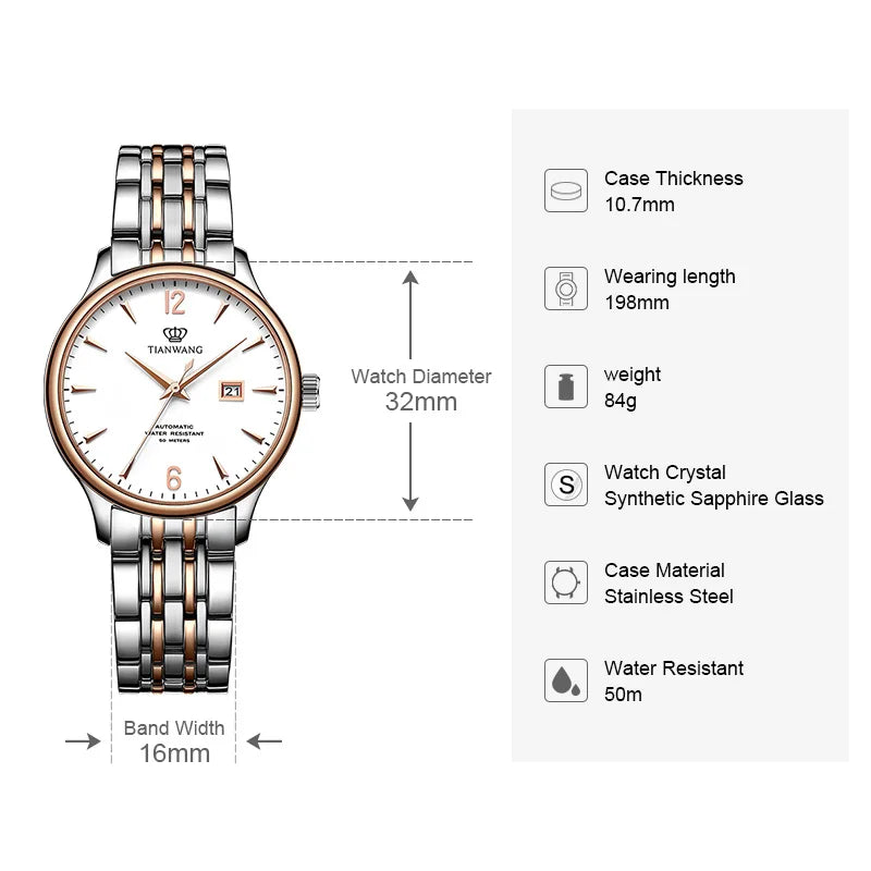 TIAN WANG Women's Watches Business Mechanical.