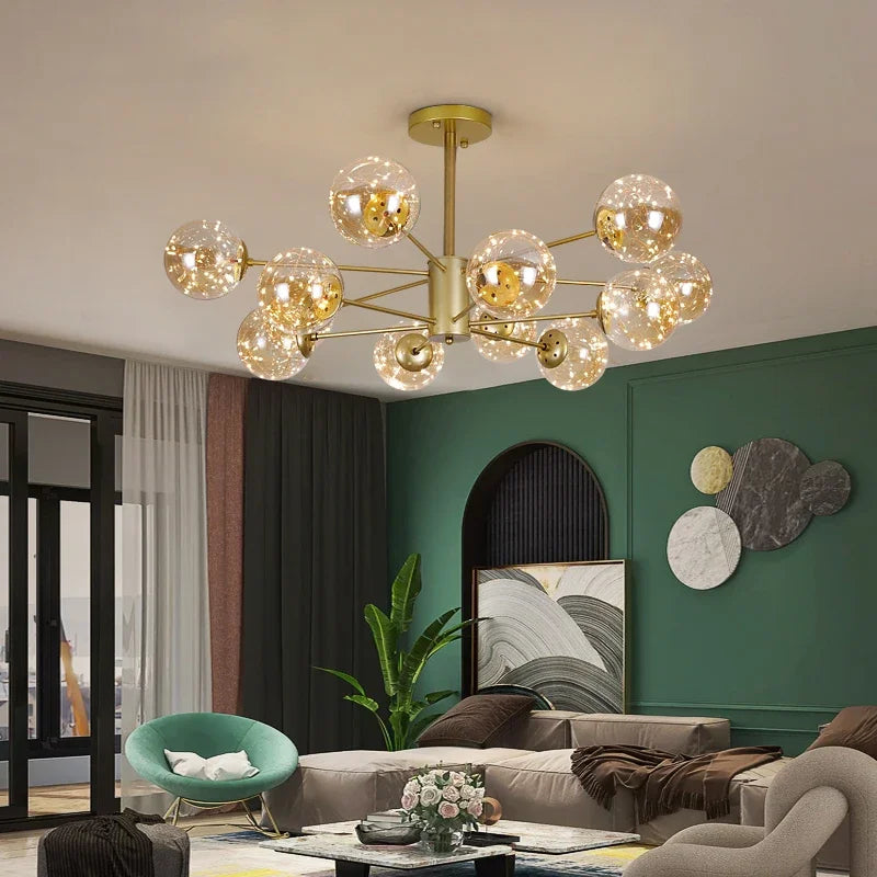 2024 Black Luxury Glass Ball Chandeliers.