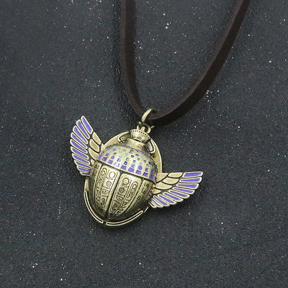 Moon Knight The Scarab Necklace Marc Spector Compass Moving Wings Ancient Egypt Amulet Necklaces Fans Cosplay Jewelry