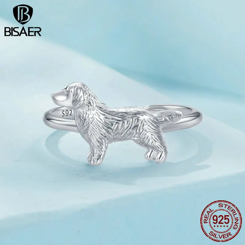 Silver Little Golden Open Ring Pet Dog