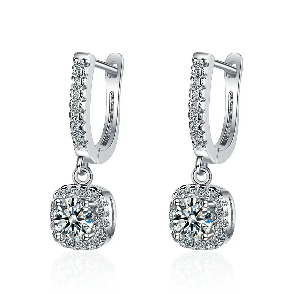 Wing of Dream Moissanite Huggie Hoop Earrings.