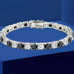 Black White Full Moissanite Bracelets for unisex.