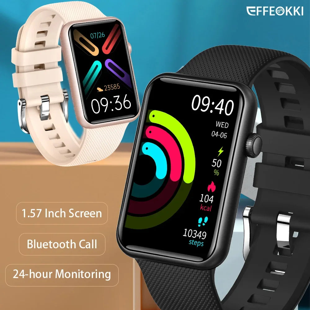 EFFEOKKI Health Bracelet Health Smart Band Pro Men Women BT Call 1.57&quot; Smart Wristwatch Health Monitoring IP67 Waterproof