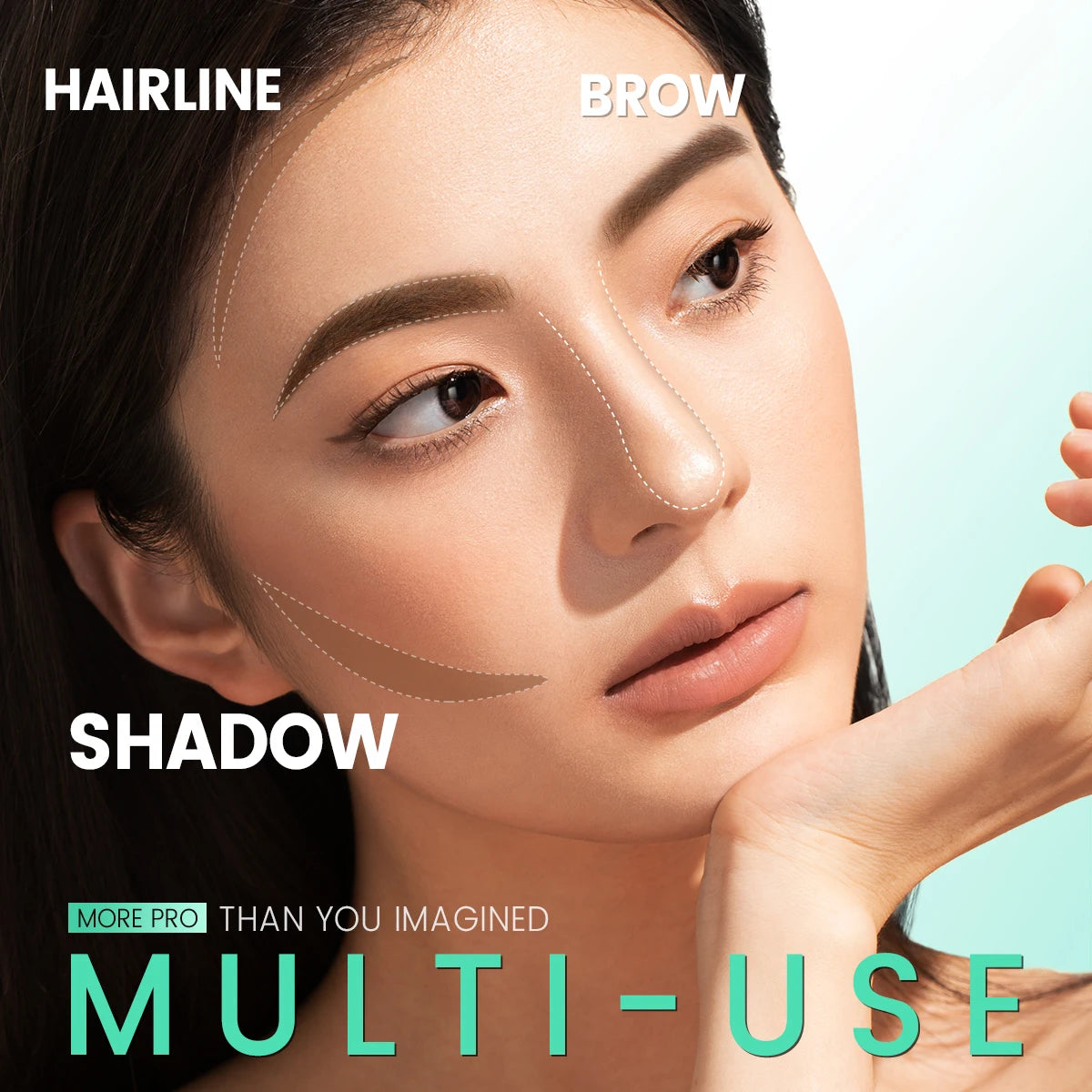 FOCALLURE Waterproof Natural Eyebrow Powder Multi-use Eyebrow Stamp Sweat-proof High Pigment Eyebrow Enhancers Makeup Cosmetics