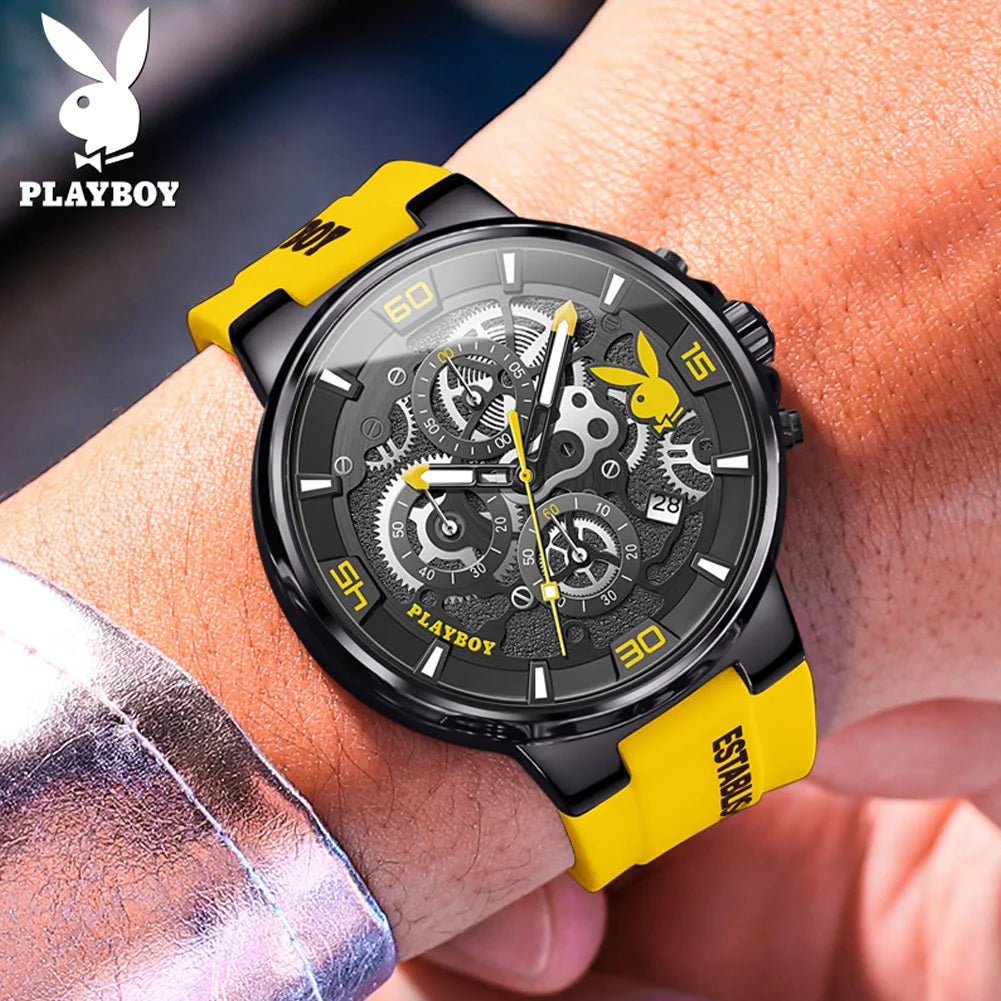 PLAYBOY Luxury Original Watch for Men Silicone.