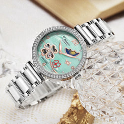 New Design Rotating Clover Automatic Mechanical Watches Women's Ceramics Wrsitwatches Fashionable Classic Clock Montre Femme