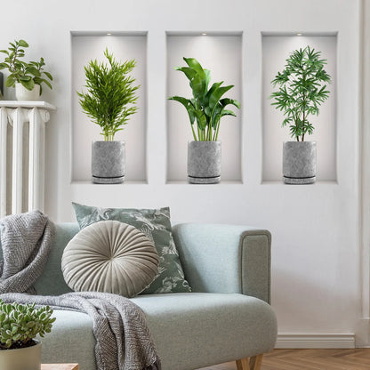 Wall Art Stickers Simulate 3D Three-dimensional Potted.