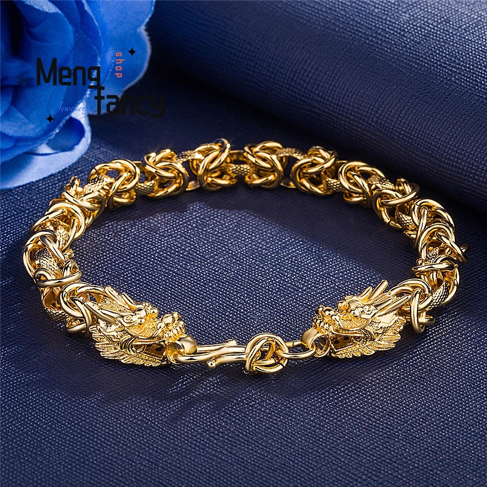 Sand Gold Dragon Head Bracelet Plated