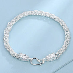 Pure Silver Bracelet Women Men Dragon.